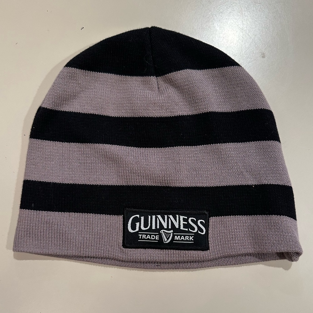 NEW Guinness knit hat one size adult black beanie hat Irish